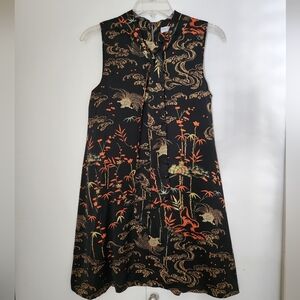 Birds of North America Chinoiserie mini dress